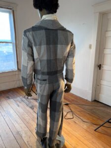 Mens Plaid Wool Suit 42 33 x 31 Wool vaquero wide leg