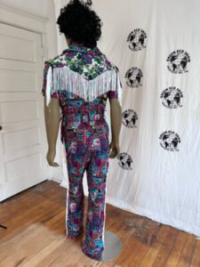 Mens Western Jumpsuit Fringe L USA