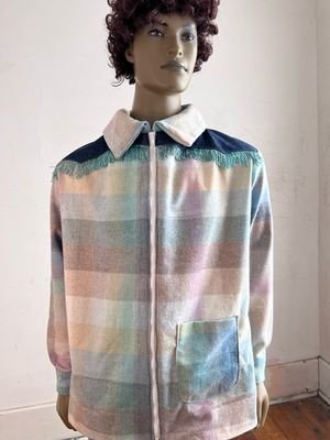 Mens Wool shirt Jacket Plaid 