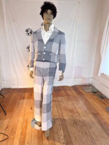 Mens Plaid Wool Suit 42 33 x 31 Wool vaquero wide leg