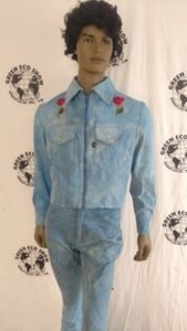 Men's Organic Cotton indigo Suit S 