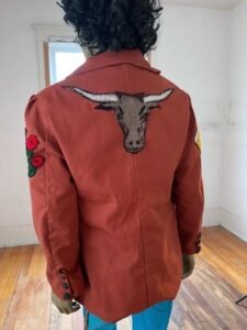 Mens Embroidered Moss Sticht 44 34X33 Longhorn Western