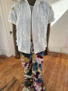 Donut Slouche Set  white tab shirt L