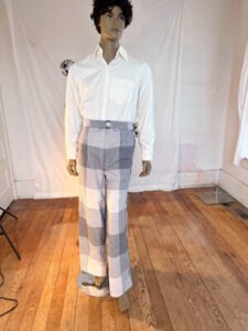 Mens Plaid Wool Suit 42 33 x 31 Wool vaquero wide leg