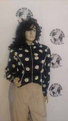 Womens Jacket M flowers piping