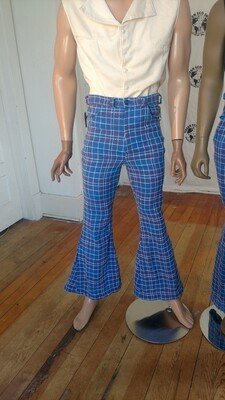 Mens Bedspread Pants Plaid 33 X 31