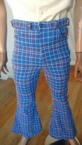 Mens Bedspread Pants Plaid 33 X 31