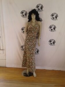 Womens Long Velveteen Halter Dress M -L 