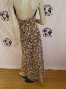 Womens Long Velveteen Halter Dress M -L 