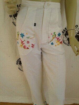 Womens Pants Embroidered Shoes W 28"
