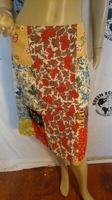 Womens Patchwork Skirt Short M 28"W