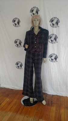 Womens Suit Plaid Bells M wool