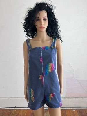 Bib Overalls Romper S lace overlay Pineapples