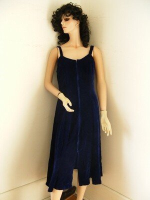 Blue Velvet Evening Dress M USA