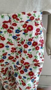 Womens Flowered Print cotton pants w 30"