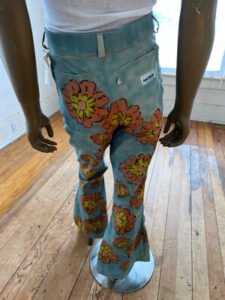 Mens Flower Power Bell Bottom Pants 31" Air brushed by Anna Herman