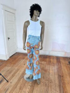Mens Flower Power Bell Bottom Pants 31" Air brushed by Anna Herman