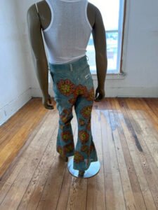 Mens Flower Power Bell Bottom Pants 31" Air brushed by Anna Herman