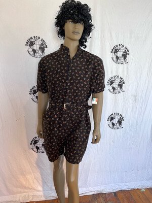 Mens Romper Shorts Flannel L