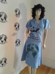 Womens Endangered Species Wrap Hemp Skirt 8 blouse M