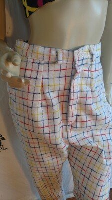 Womens Wool Plaid Pants MED 27" W USA