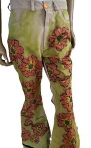 Mens Flower Pants Jeans bells 34
