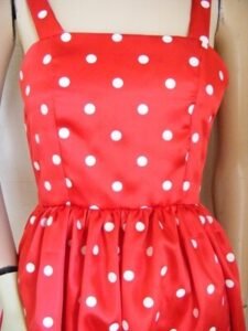 Red Polkadot Swing Dress S  26" W