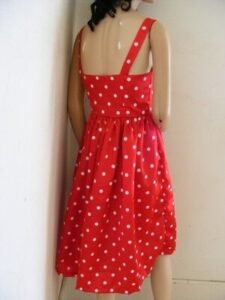 Red Polkadot Swing Dress S  26" W