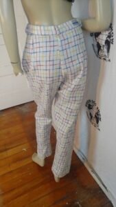 Womens Wool Plaid Pants MED 27" W USA