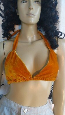 Velvet Bra Top S 32 A tie up Lined