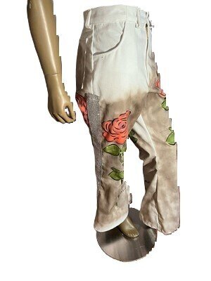 Mens Rose Pants with Rhinestones 33-34