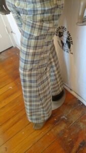 Mens Plaid Bell Bottom pants 34 X 33