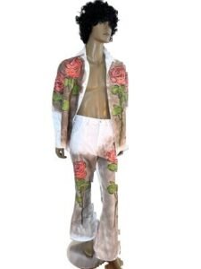 Mens Rose Pants with Rhinestones 33-34