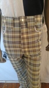 Mens Plaid Bell Bottom pants 34 X 33