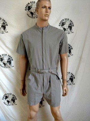Mens Romper Gray Seersucker  L USA