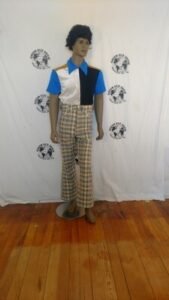 Mens Plaid High Waisted Bells Cowboy 34 X 30