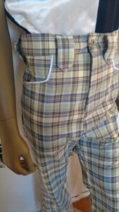 Mens Plaid High Waisted Bells Cowboy 34 X 30