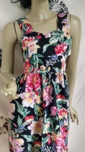Womens sun Dress Lg Flowers Small