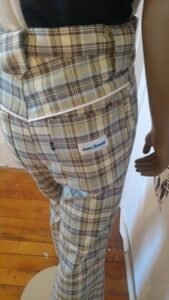 Mens Plaid High Waisted Bells Cowboy 34 X 30