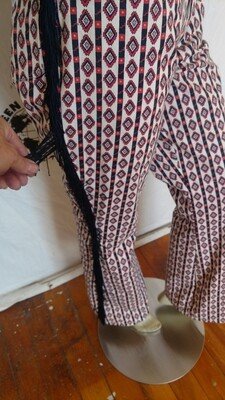 Womens Striped Fringe Bell Jeans w 26" S