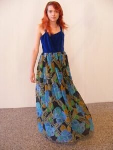 Long Swing Dress Velvet top  lined with Sheer  MCM s  to m