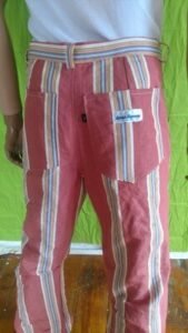 Mens Striped Pink High Waisted Bell Bottom Pants 33"