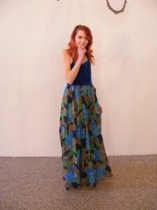 Long Swing Dress Velvet top  lined with Sheer  MCM s  to m