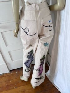 Womens Embellished High Fashion Pants L 