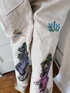 Womens Embellished High Fashion Pants L 