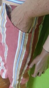 Mens Striped Pink High Waisted Bell Bottom Pants 33"