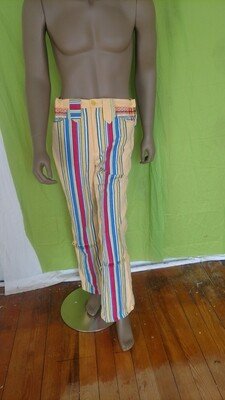 Mens Mexican Striped Cotton Western Pants 34