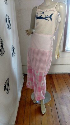 Womens Patchwork Skirt pink 28"