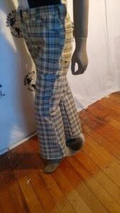 Mens Plaid Western Pants 34 bells