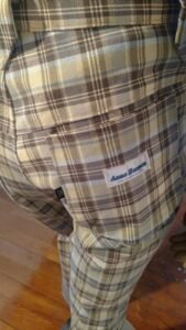 Mens Plaid Western Pants 34 bells